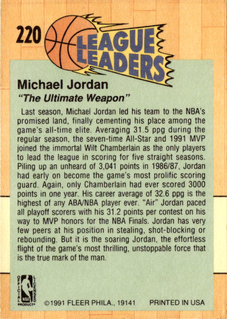1991-92 Fleer #220 Michael Jordan