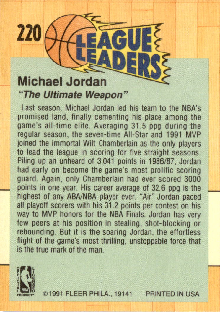 1991-92 Fleer #220 Michael Jordan