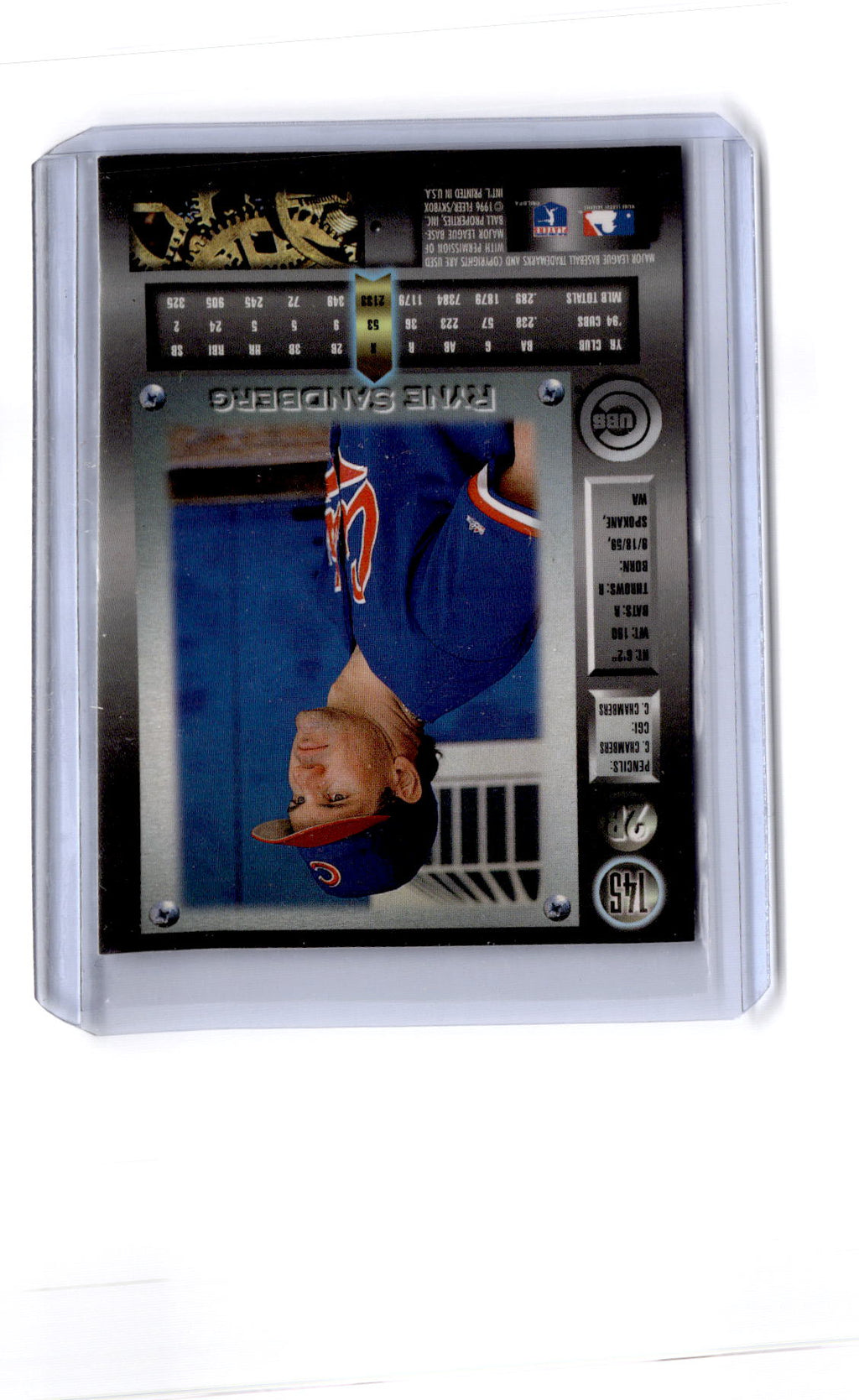 1996 Metal Universe #145 Ryne Sandberg Platinum