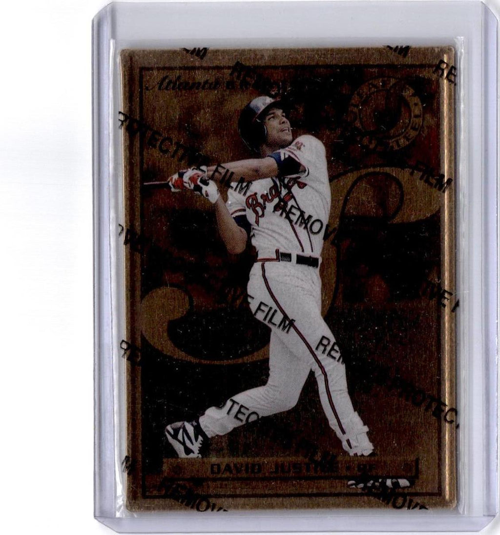 1996 Leaf Preferred #10 David Justice Steel Gold Promos