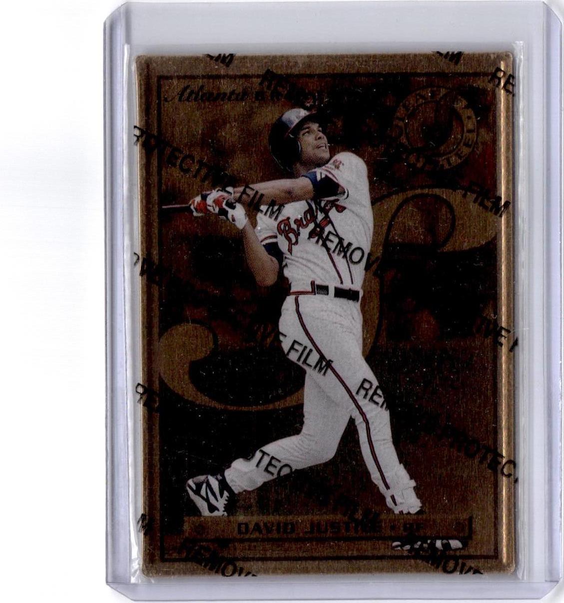 1996 Leaf Preferred #10 David Justice Steel Gold Promos