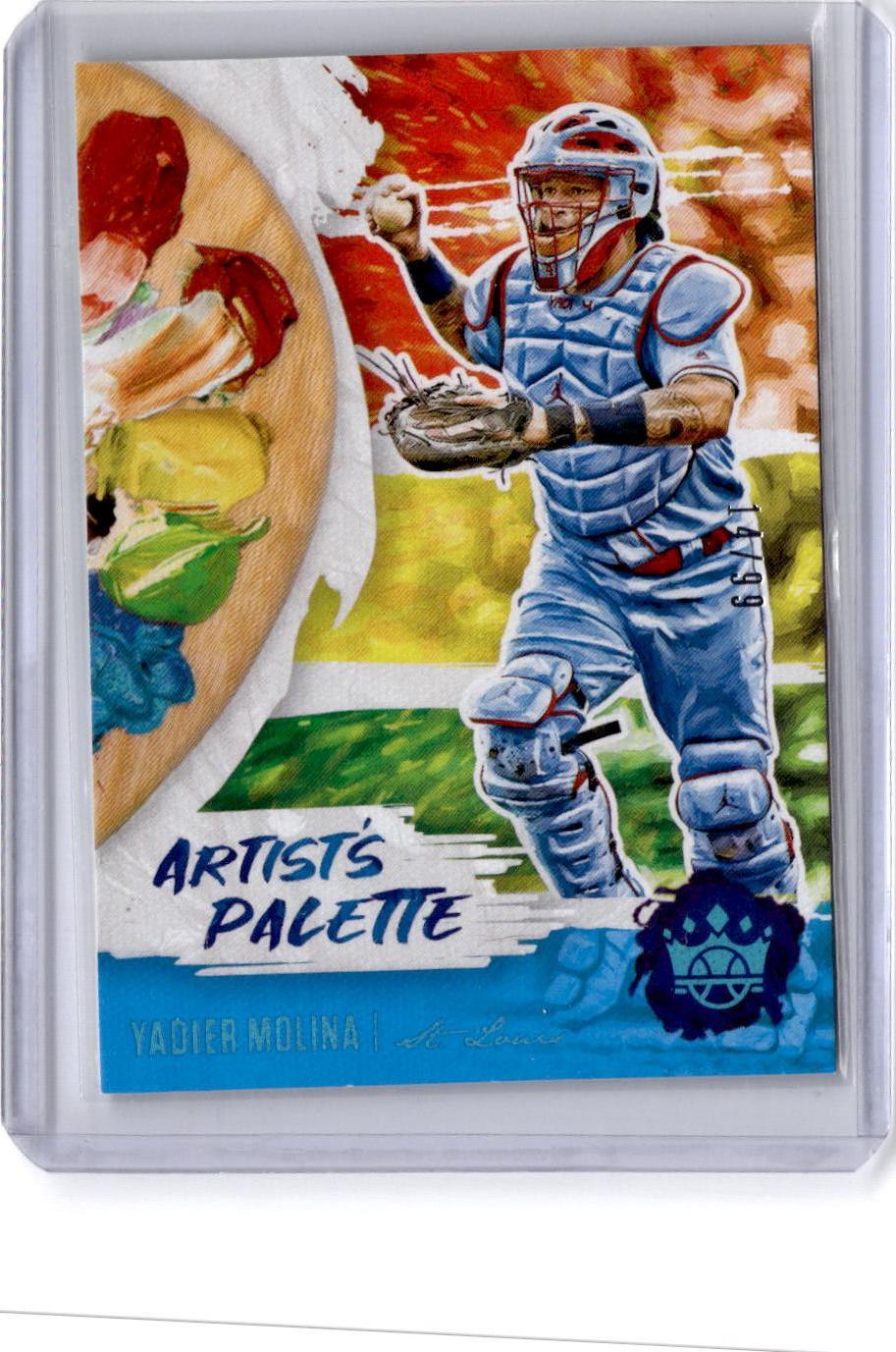 2020 Panini Diamond Kings #AP-7 Yadier Molina Artist's Palette Holo Blue #/99