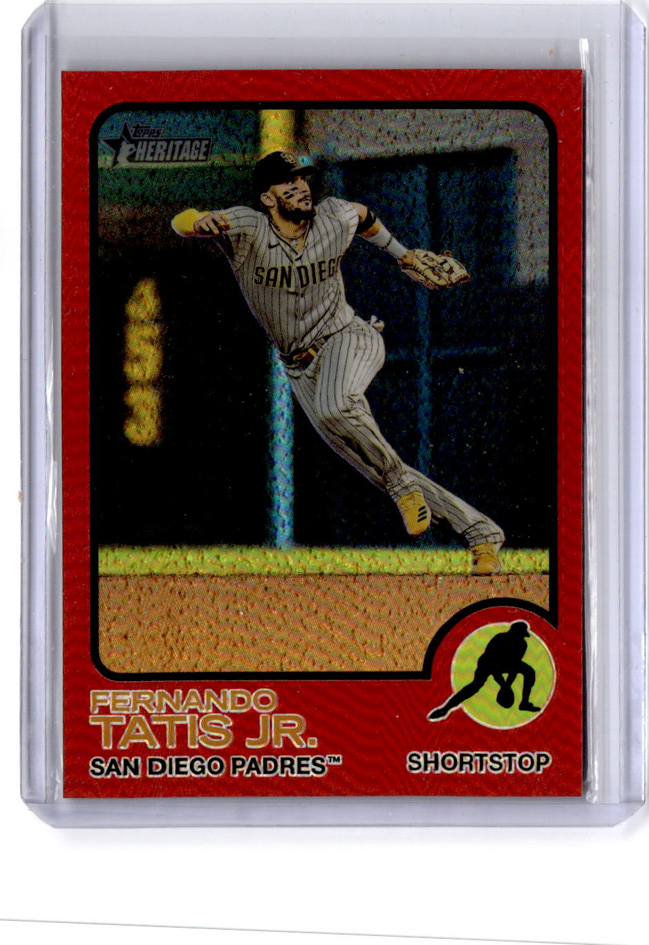 2022 Topps Heritage #88 Fernando Tatis Jr. Chrome Red Refractor #/573