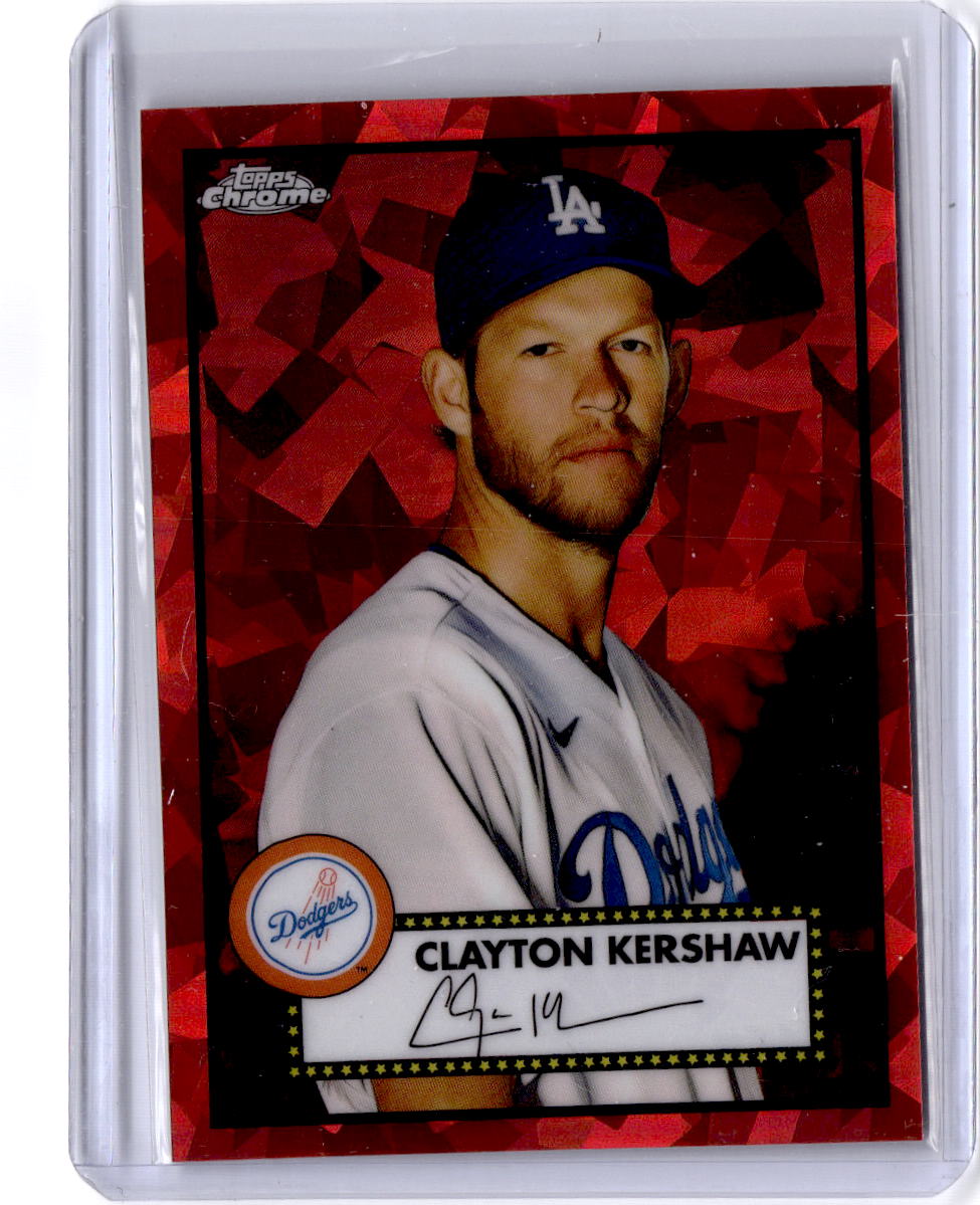2021 Topps Chrome Platinum Anniversary Clayton Kershaw Red Atomic #/100