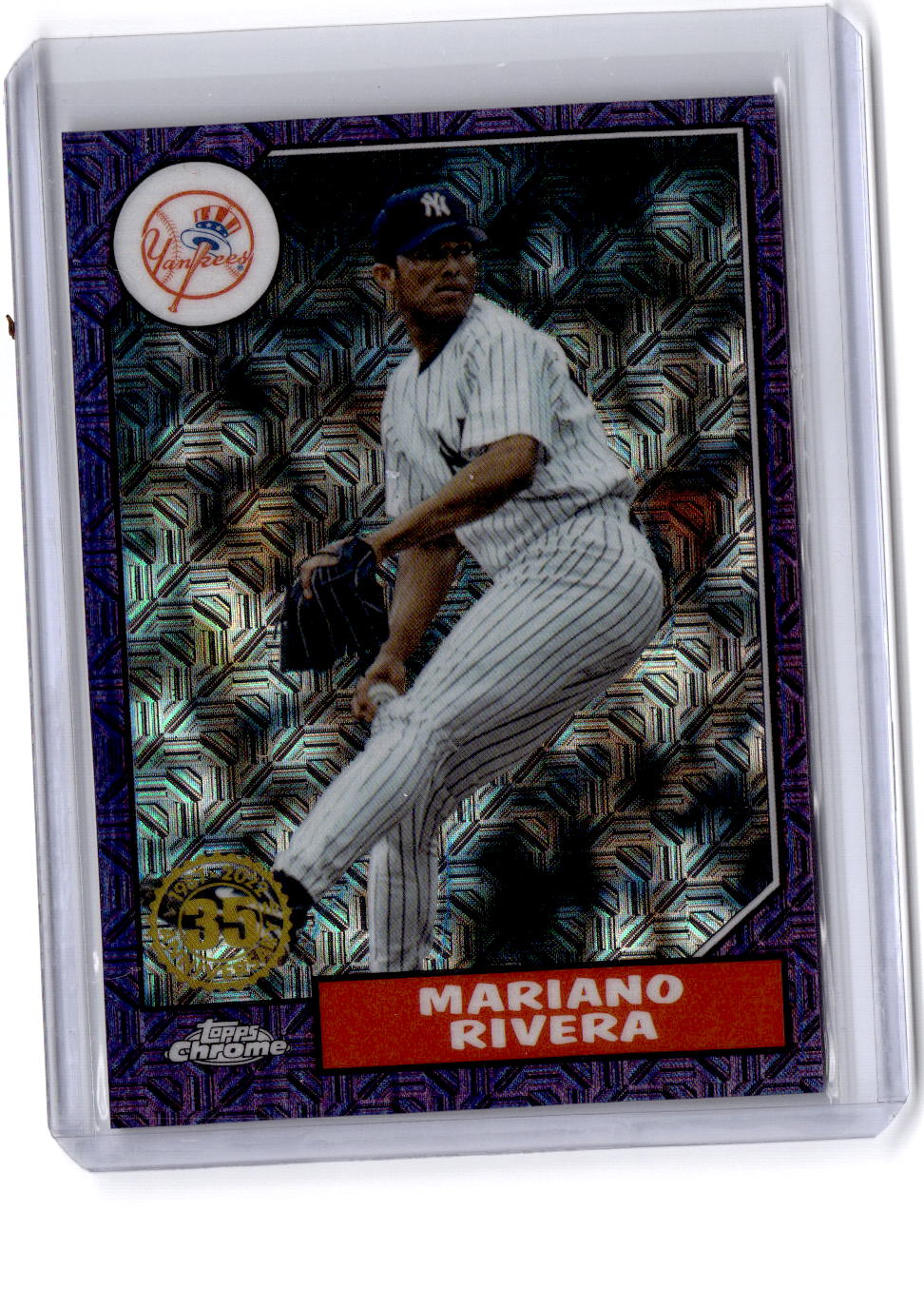 2022 Topps  Mariano Rivera 1987 Topps 35th Anniversary Chrome Purple #/75