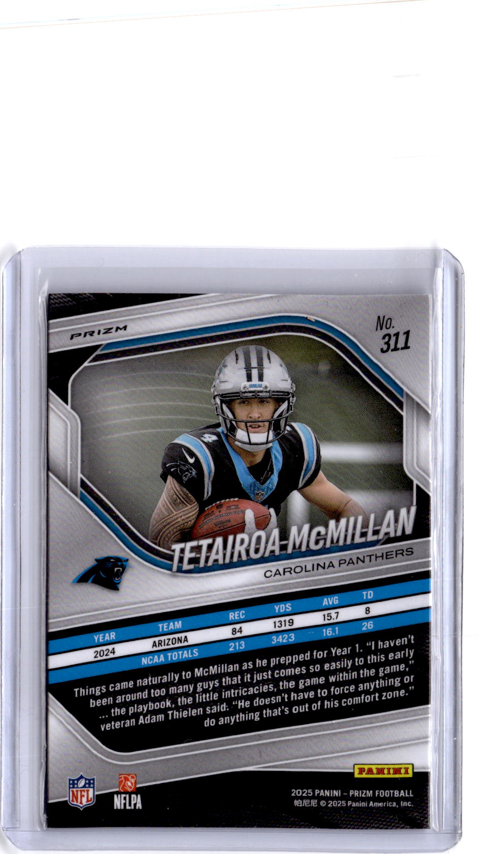 2025 Panini Prizm #311 Tetairoa McMillan White Disco