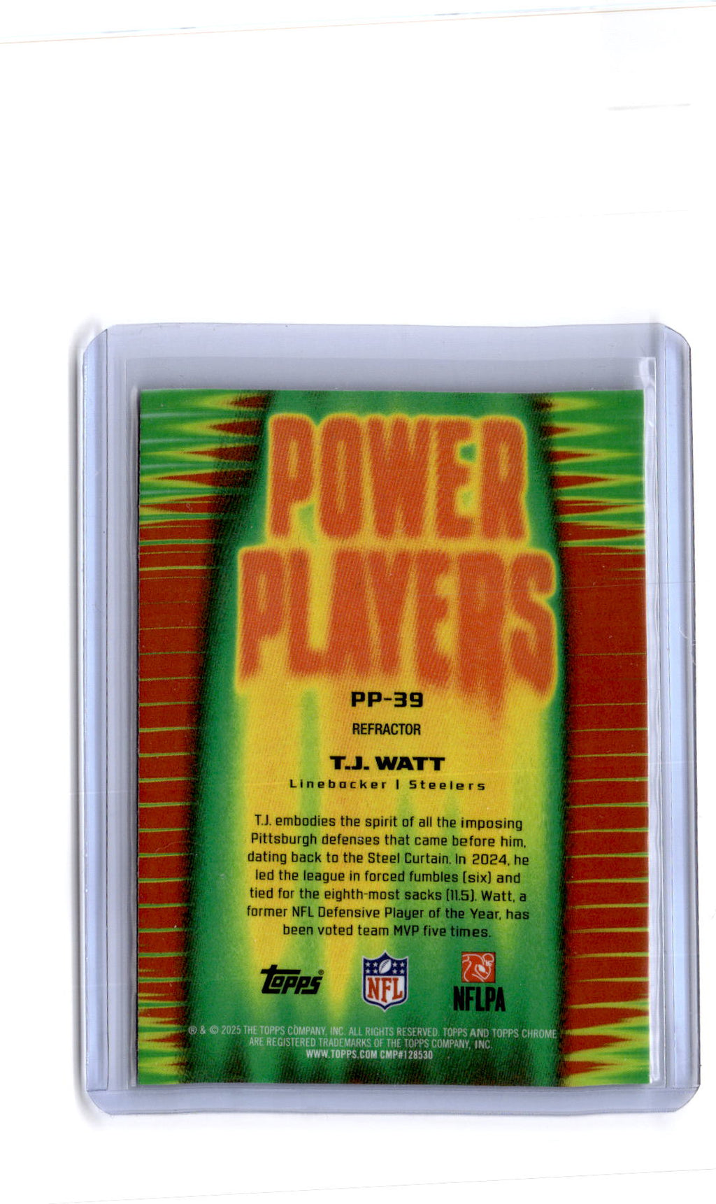 2025 Topps Chrome #PP-39 T.J. Watt Power Players Refractor
