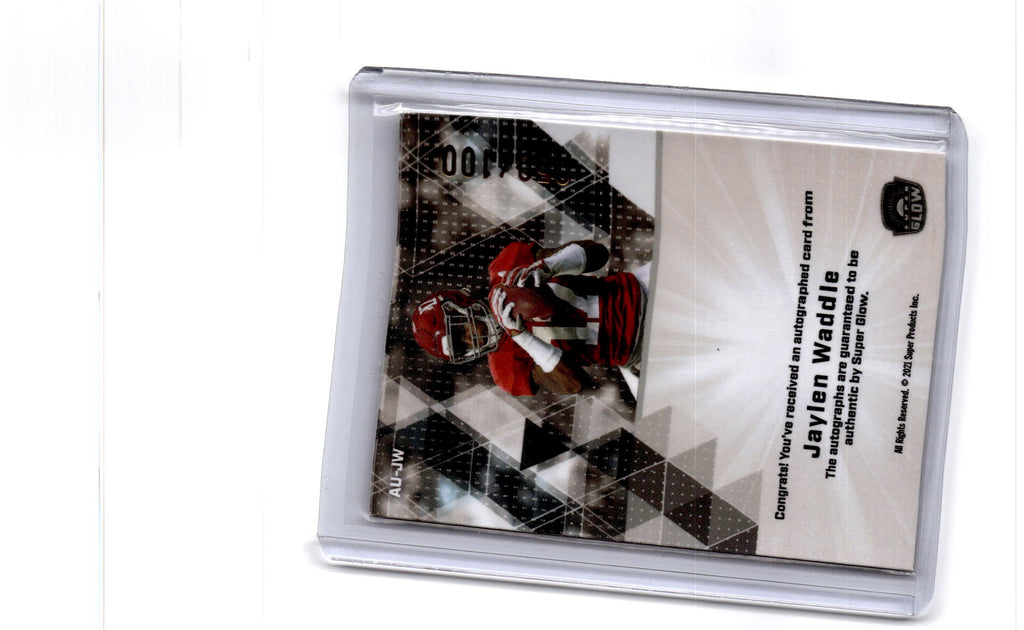 2021 Super Glow Sports #AU-JW Jaylen Waddle Autograph Initials Red Glow