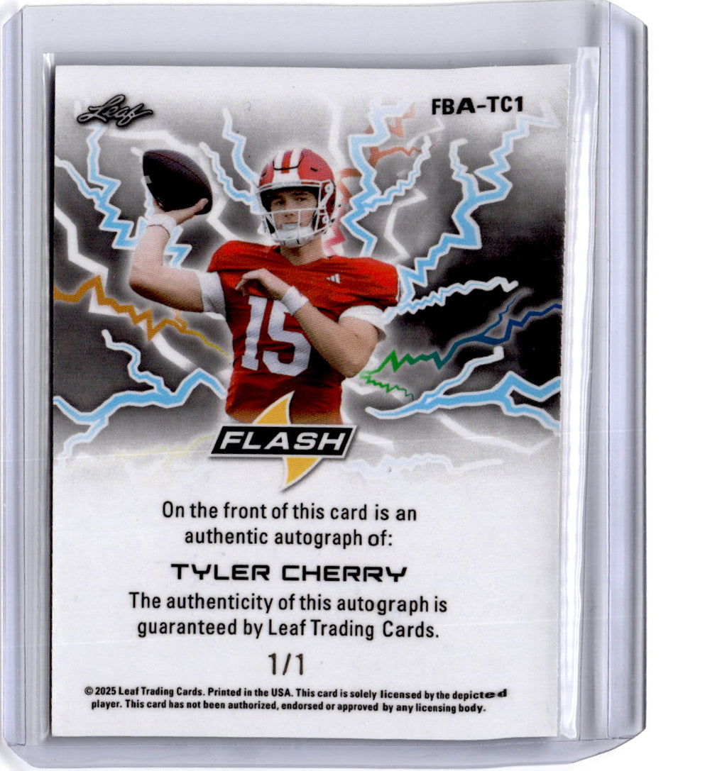 2025 Leaf Eclectic Signature Series Tyler Cherry Autographs Prismatic Red #/1