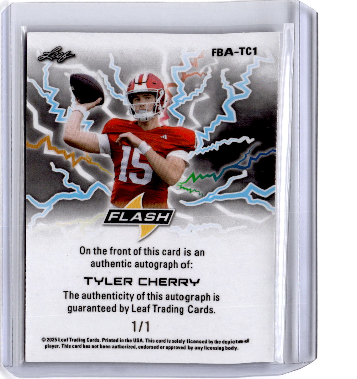 2025 Leaf Eclectic Signature Series Tyler Cherry Autographs Prismatic Red #/1