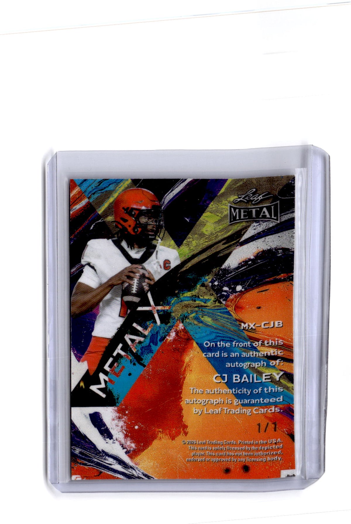 2026 Leaf Metal #MX-CJB CJ Bailey Metal X Prismatic Black #/1