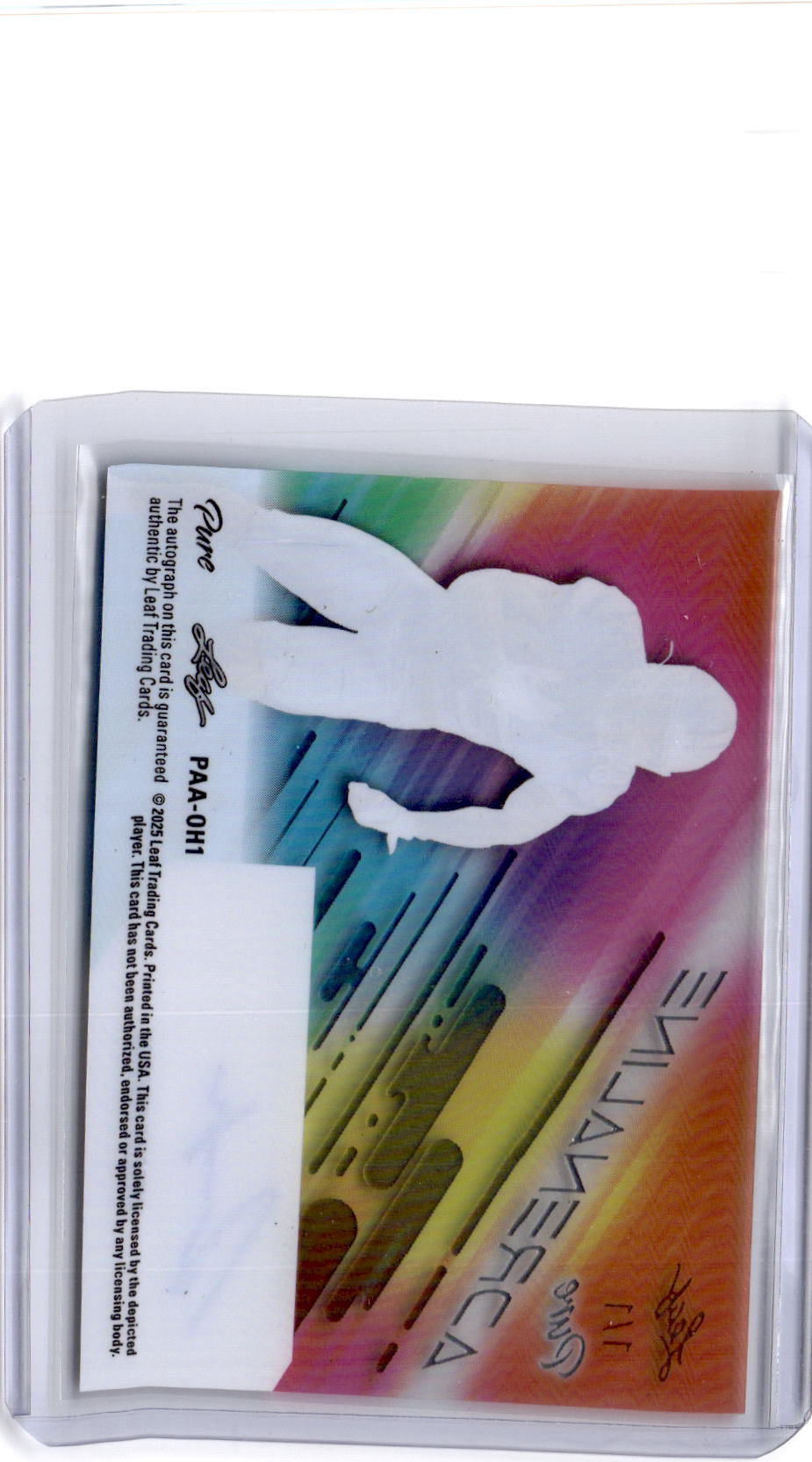 2025 Leaf Pure Omarion Hampton Pure Adrenaline Autographs Clear Bronze #1/1