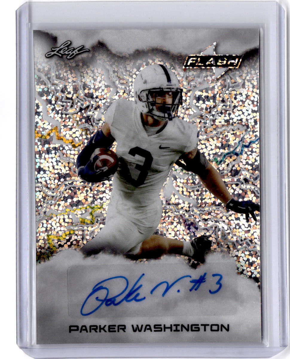 2025 Leaf Eclectic Parker Washington Flash Base Autographs Prismatic Silver 1/1