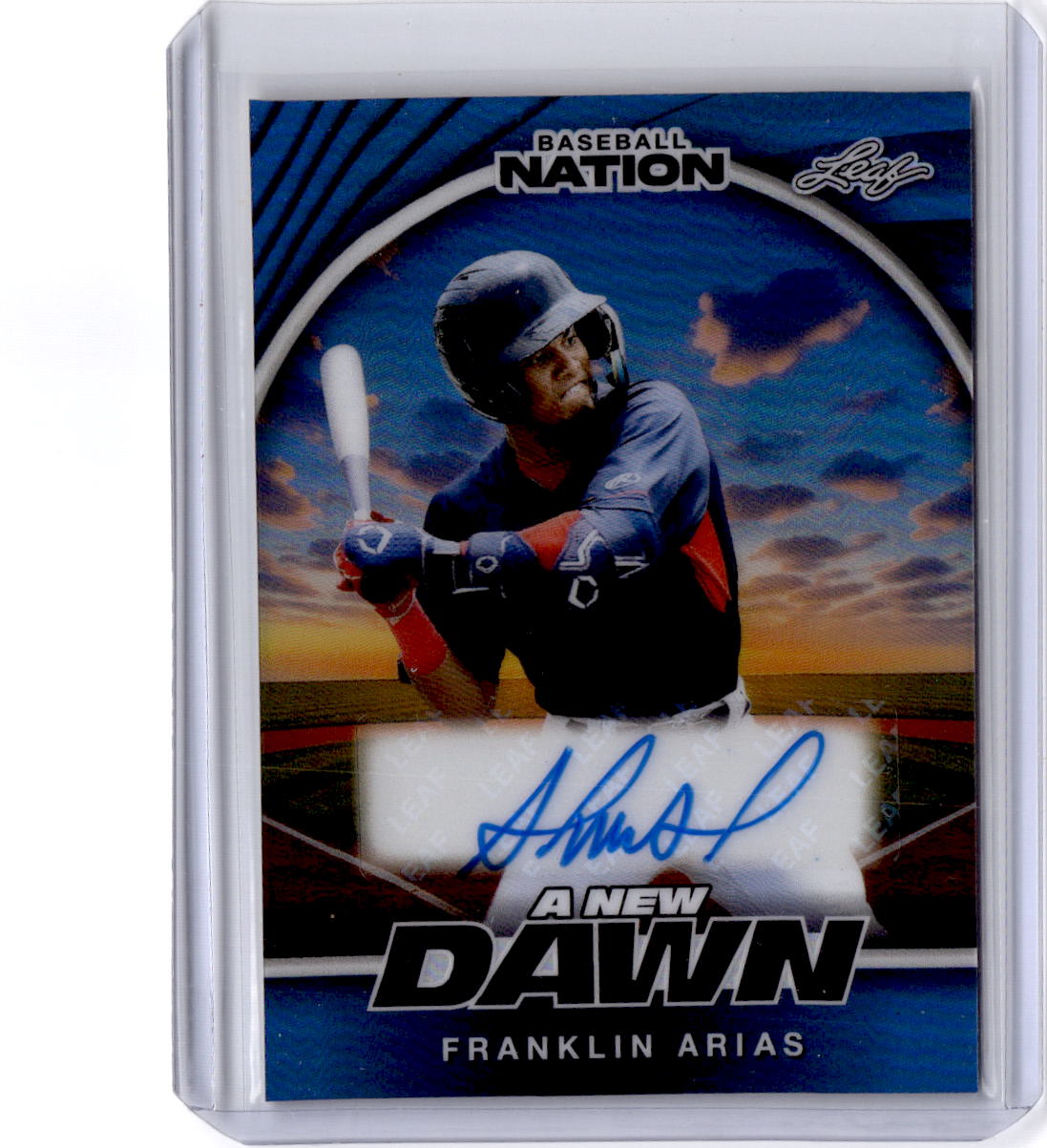 2025 Leaf Baseball Nation Franklin Arias A New Dawn Auto Lava Platinum Blue/7