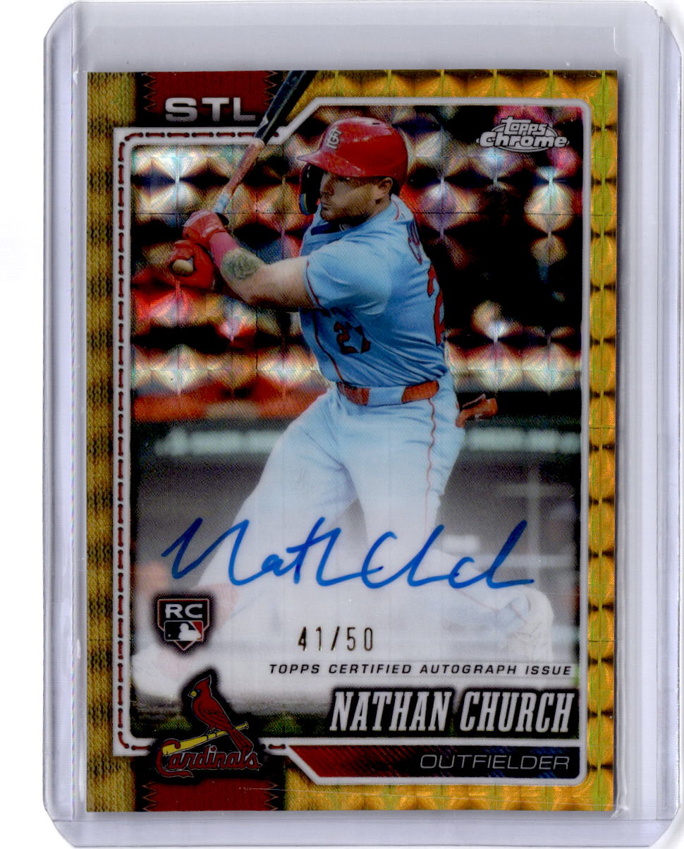 2026 Topps Chrome Nathan Church Rookie Autographs Gold Geometric Refractor /50