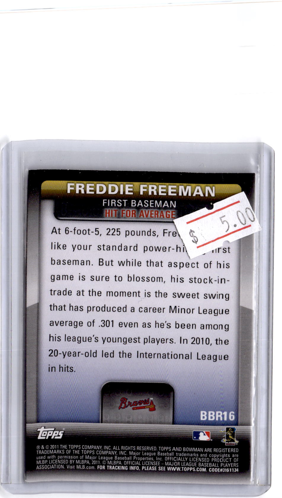 2011 Bowman #BBR16 Freddie Freeman Bowman's Brightest
