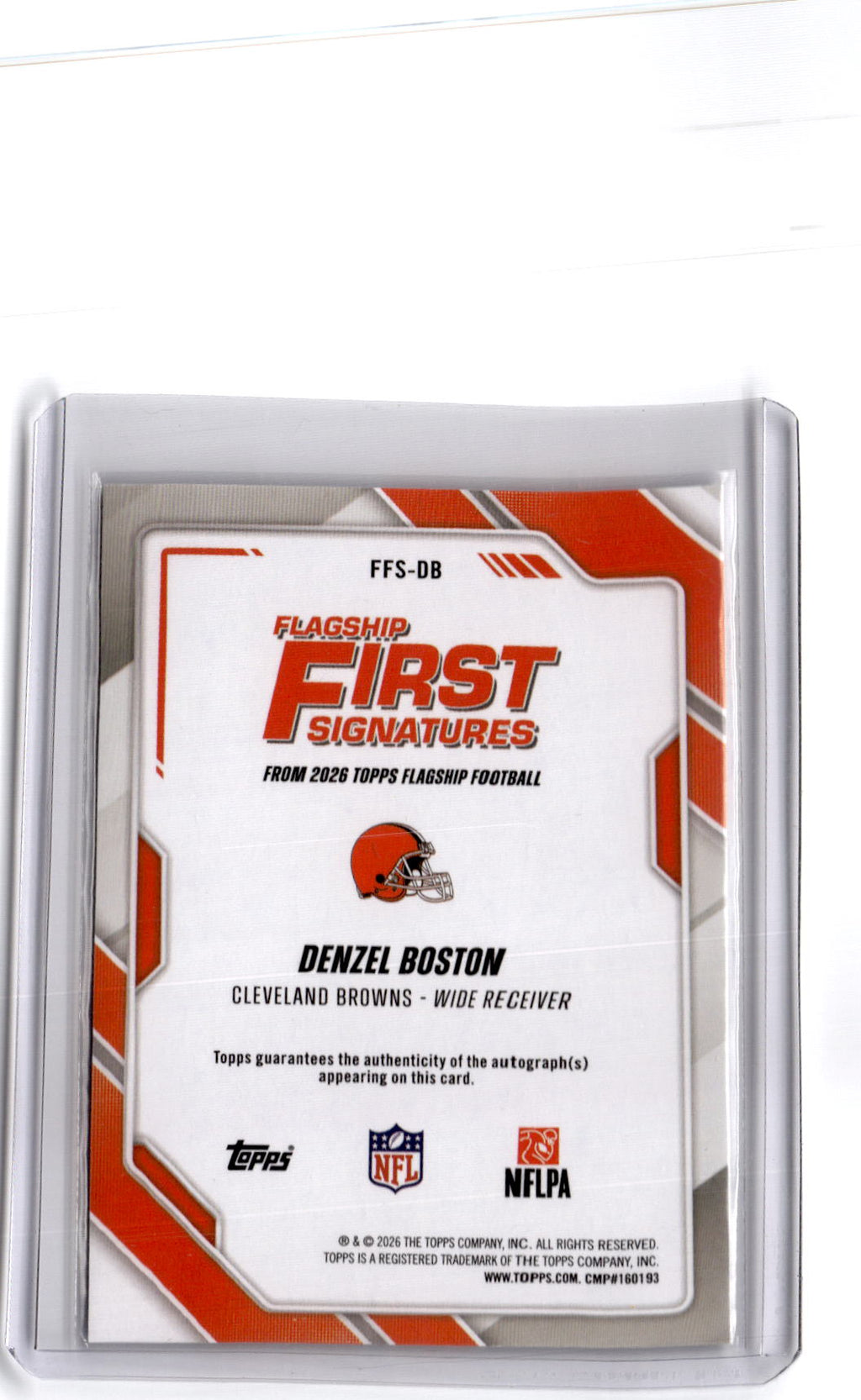 2026 Topps Flagship #FFS-DB Denzel Boston Flagship First Signatures