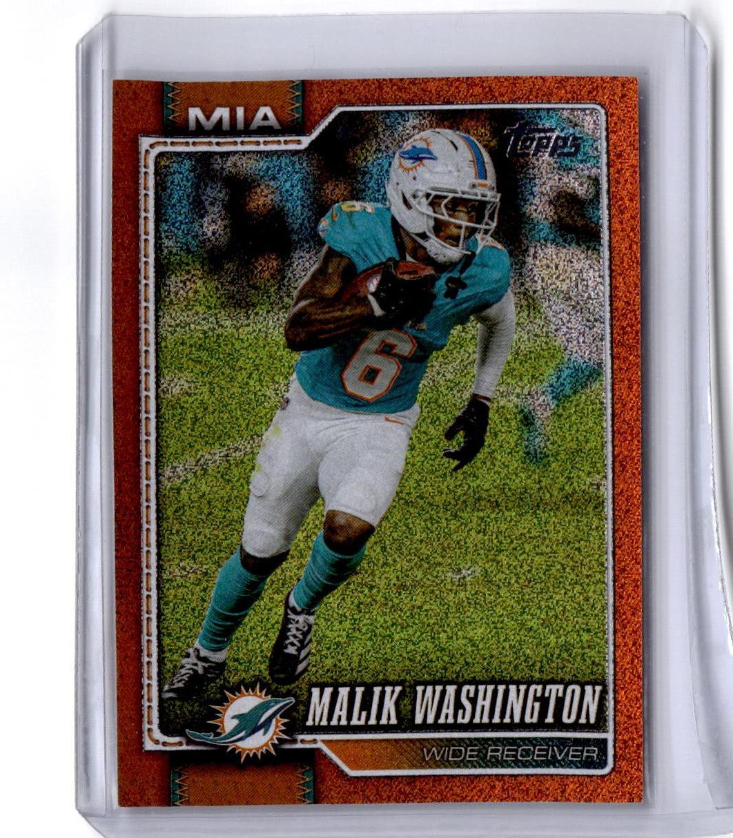2026 Topps Flagship #123 Malik Washington Orange Sandglitter #/25