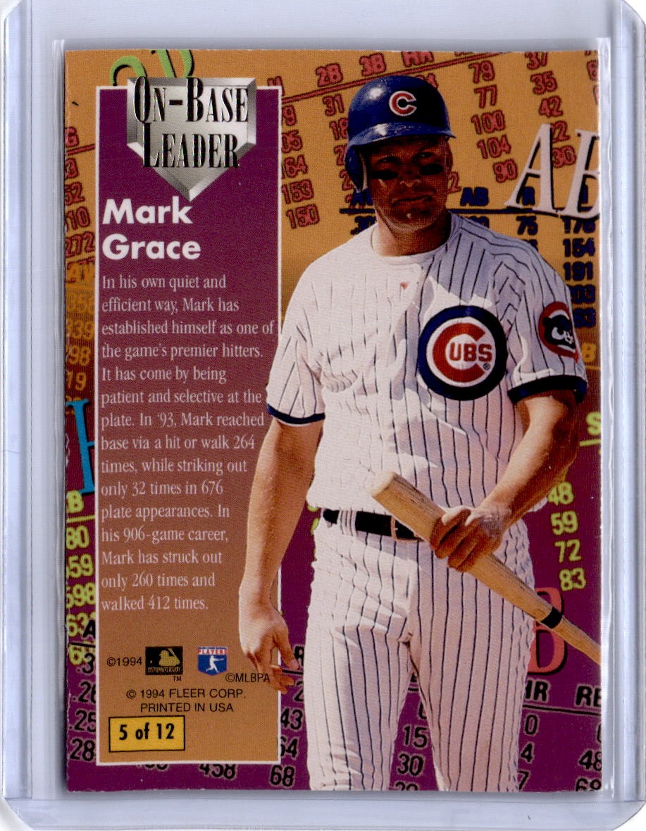 1994 Ultra #5 Mark Grace On-Base Leaders
