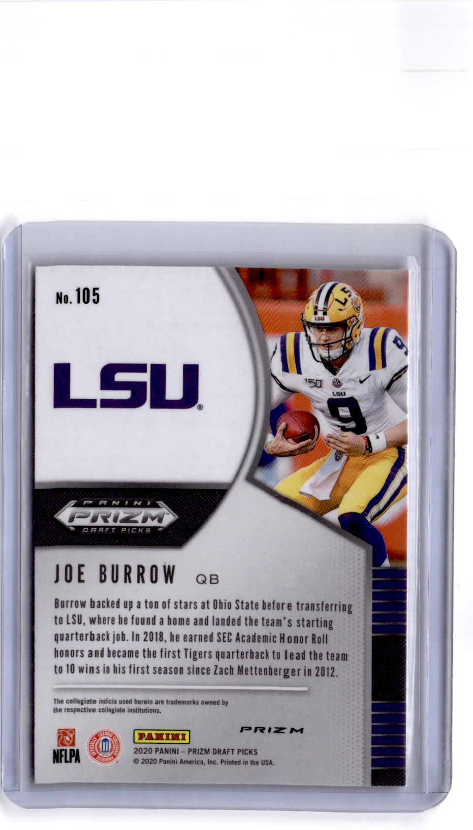 2020 Panini Prizm Draft Picks #105 Joe Burrow Prizm Silver