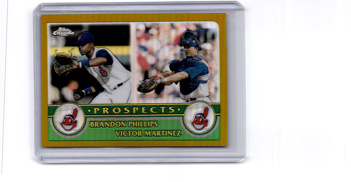 2003 Topps Chrome #431 Brandon Phillips / Victor Martinez Gold Refractor #/449