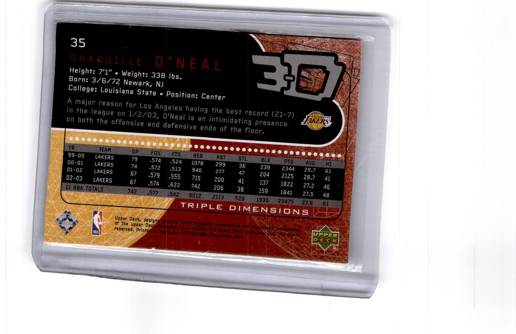 2003-04 Upper Deck Triple Dimensions #35 Shaquille O'Neal