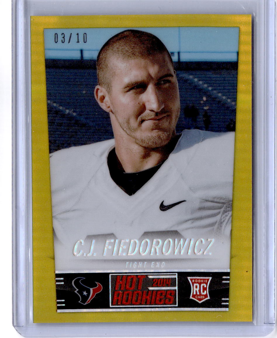 2014 Score Hot Rookies #346 C.J. Fiedorowicz Gold Refractor /10