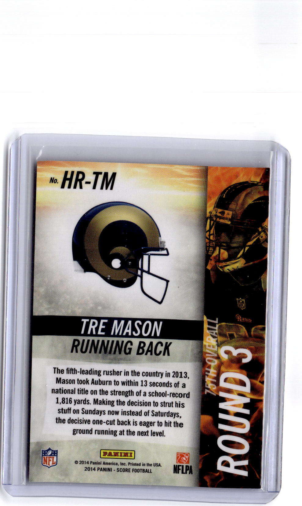 2014 Score Hot Rookies #HR-TM Tre Mason Gold Refractor /10