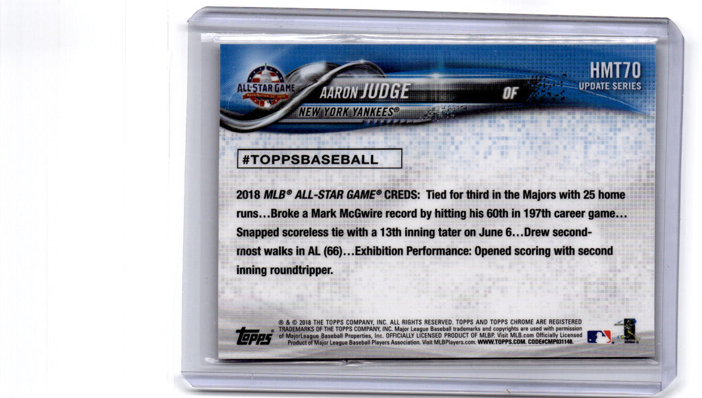 2018 Topps Chrome Update #HMT70 Aaron Judge Pink Refractor