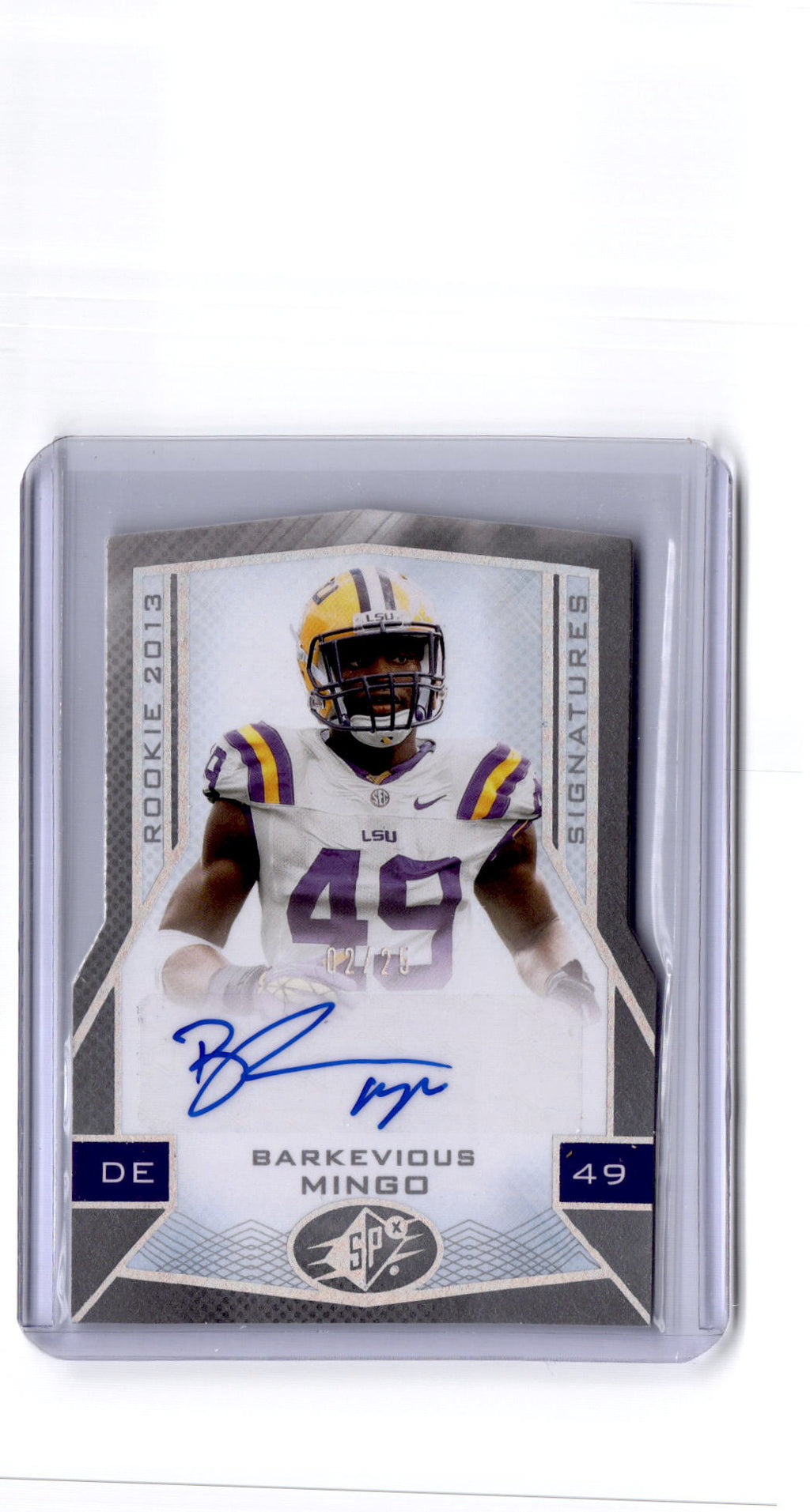 2013 SPx #136 Barkevious Mingo Rookie Die Cut Autographs #/25 LSU