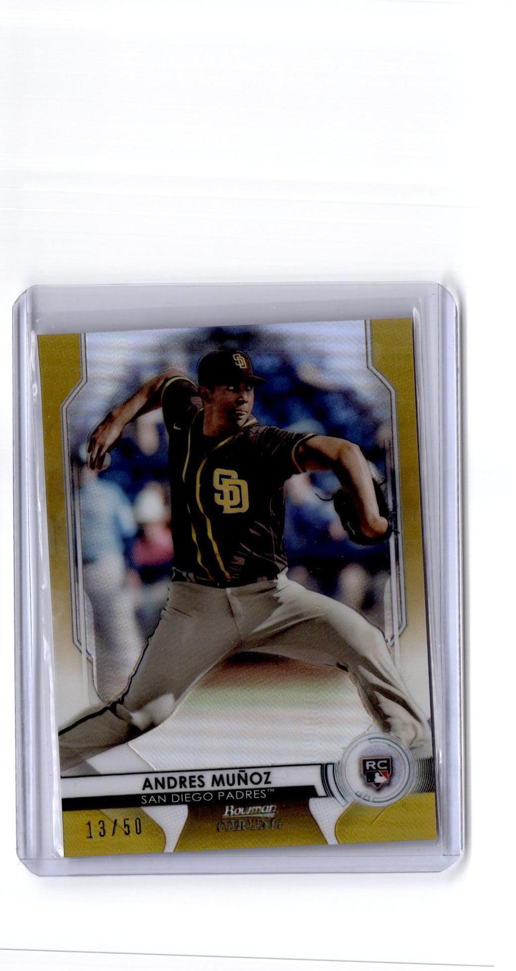 2020 Bowman Sterling #BSR-86 Andres Muñoz Gold #/50