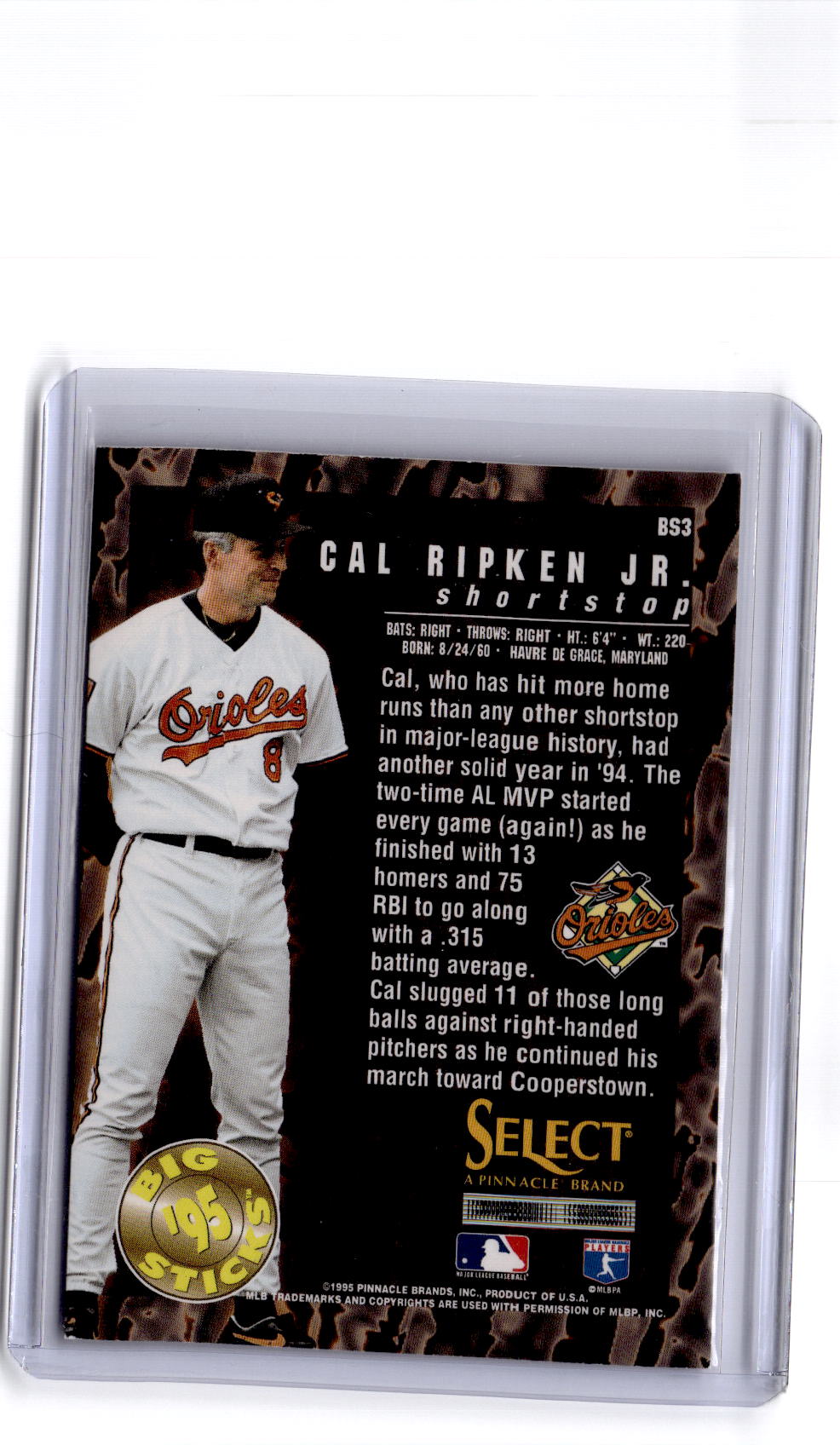 1995 Select #BS3 Cal Ripken Jr. Big Sticks