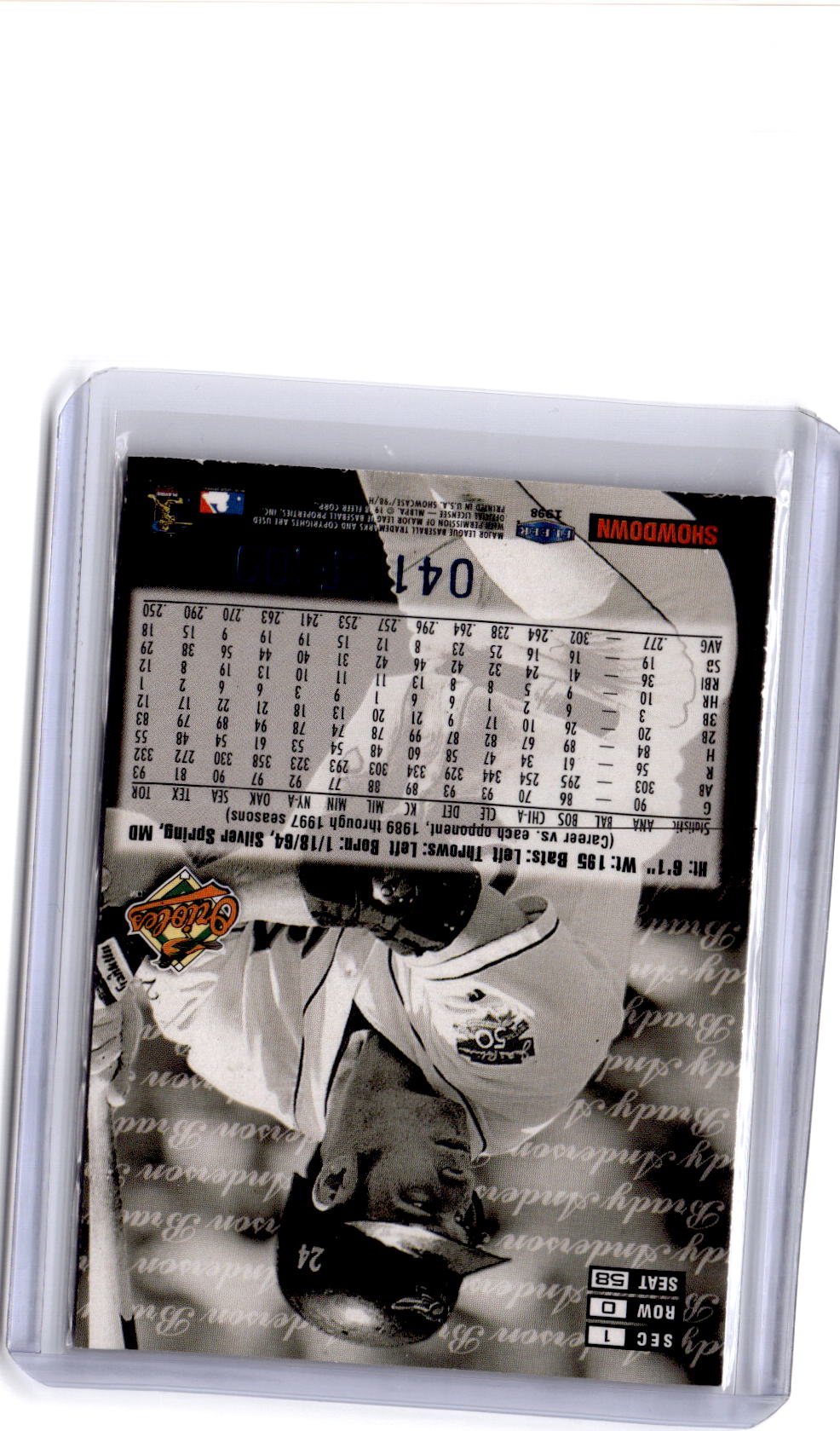 1998 Flair Showcase #58 Brady Anderson Legacy Collection Row 0 (Showcase) #/100