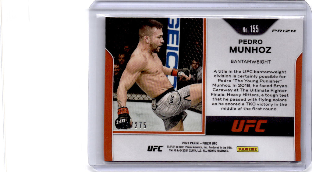2021 Panini Prizm UFC #155 Pedro Munhoz Red Prizm #/275