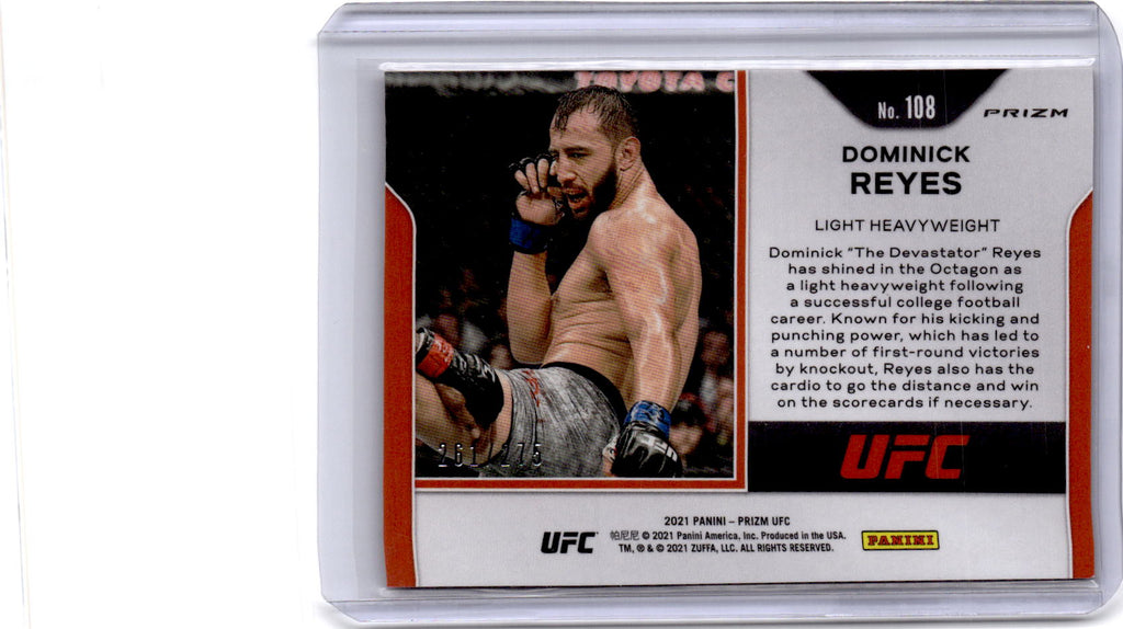 2021 Panini Prizm UFC #108 Dominick Reyes Red Prizm /275