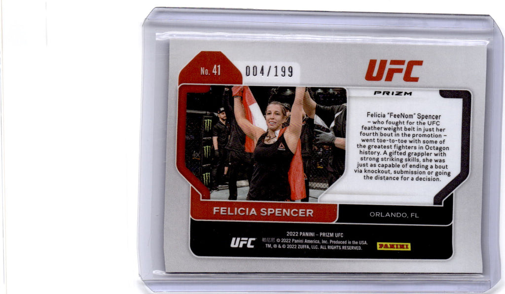 2022 Panini Prizm UFC #41 Felicia Spencer Blue Prizm