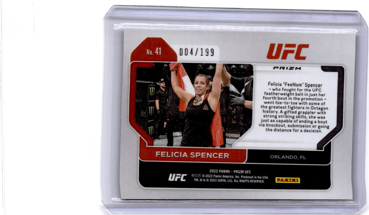 2022 Panini Prizm UFC #41 Felicia Spencer Blue Prizm
