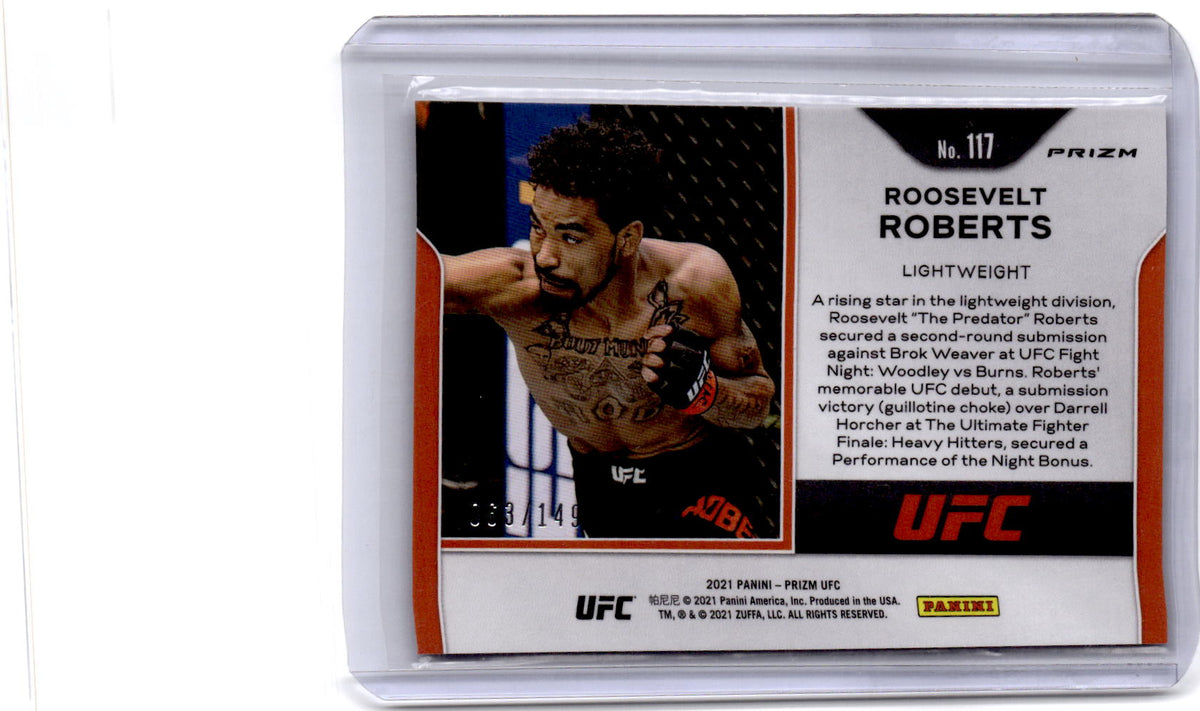 2021 Panini Prizm UFC #117 Roosevelt Roberts Purple Prizm #/149