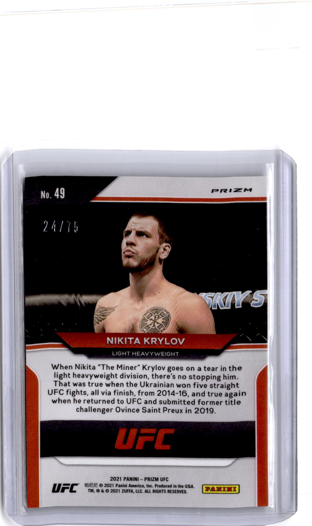 2021 Panini Prizm UFC #67 Matt Brown Neon Green Prizm