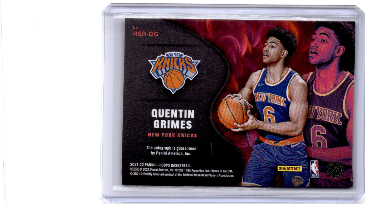 2021-22 Hoops #HSR-QG Quentin Grimes Hot Signatures Rookies