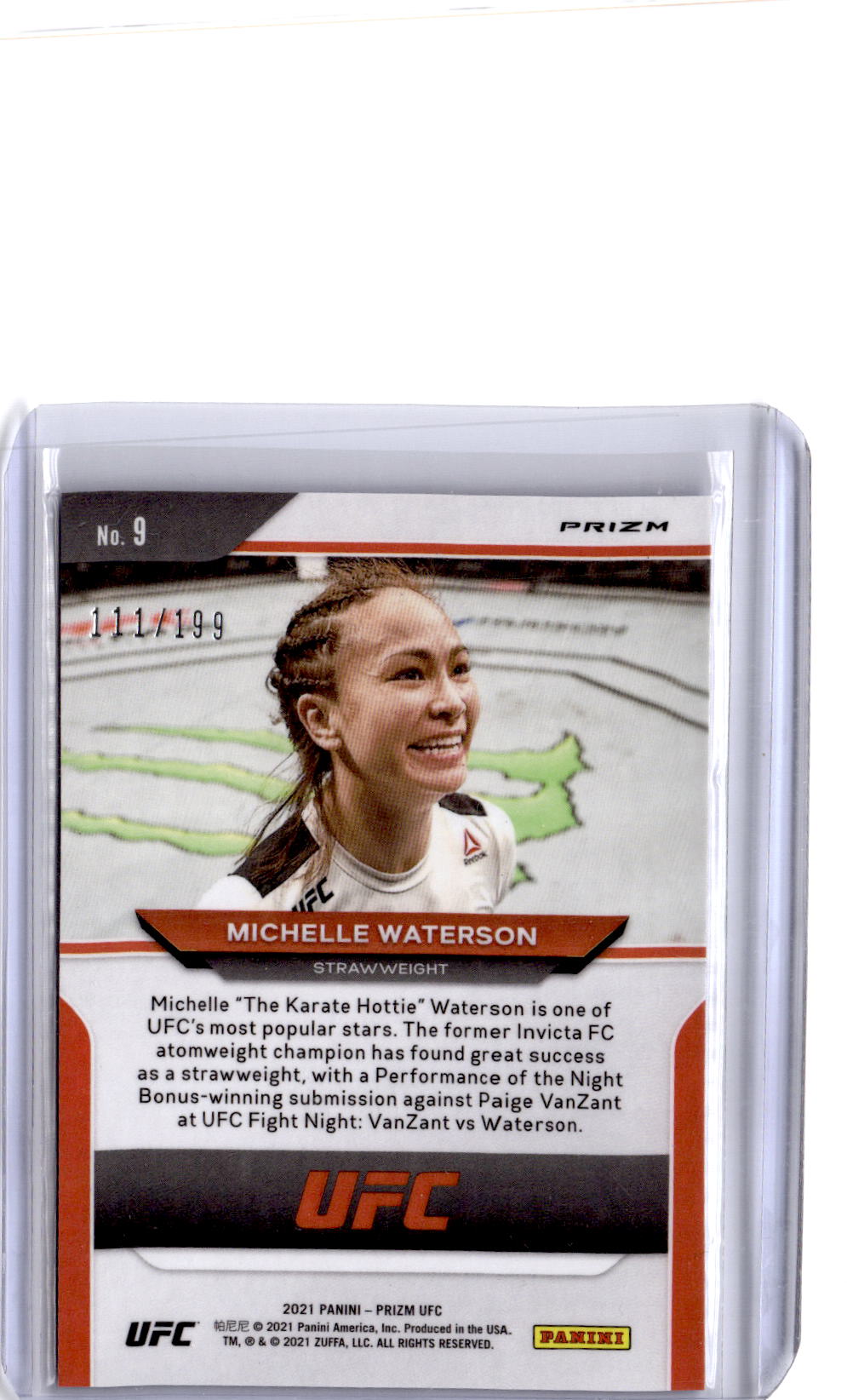 2021 Panini Prizm UFC #9 Michelle Waterson Blue Prizm