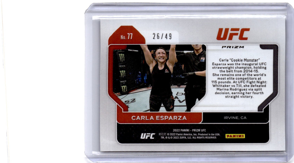 2022 Panini Prizm UFC #77 Carla Esparza Teal Prizm #/49