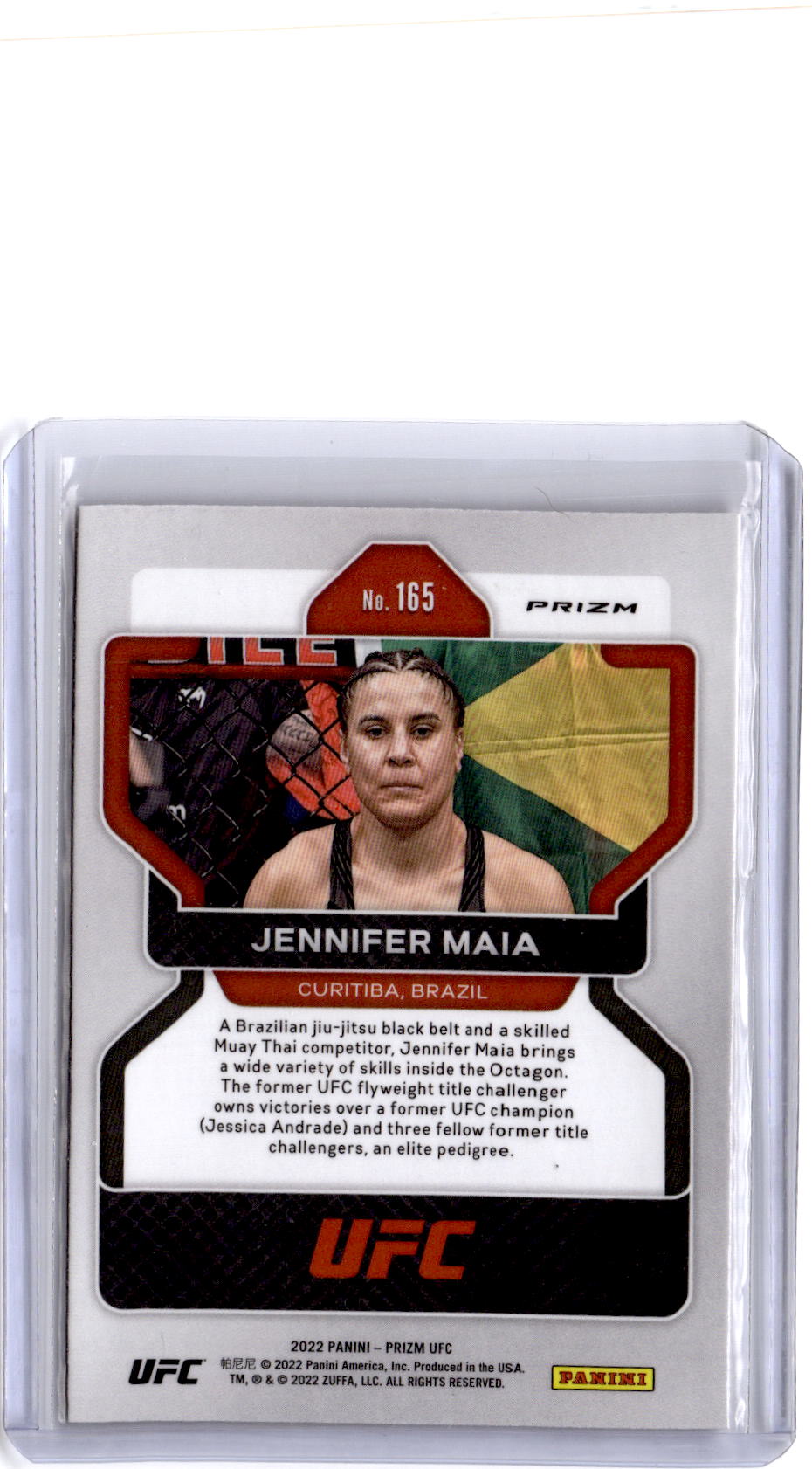2022 Panini Prizm UFC #165 Jennifer Maia Ruby Wave