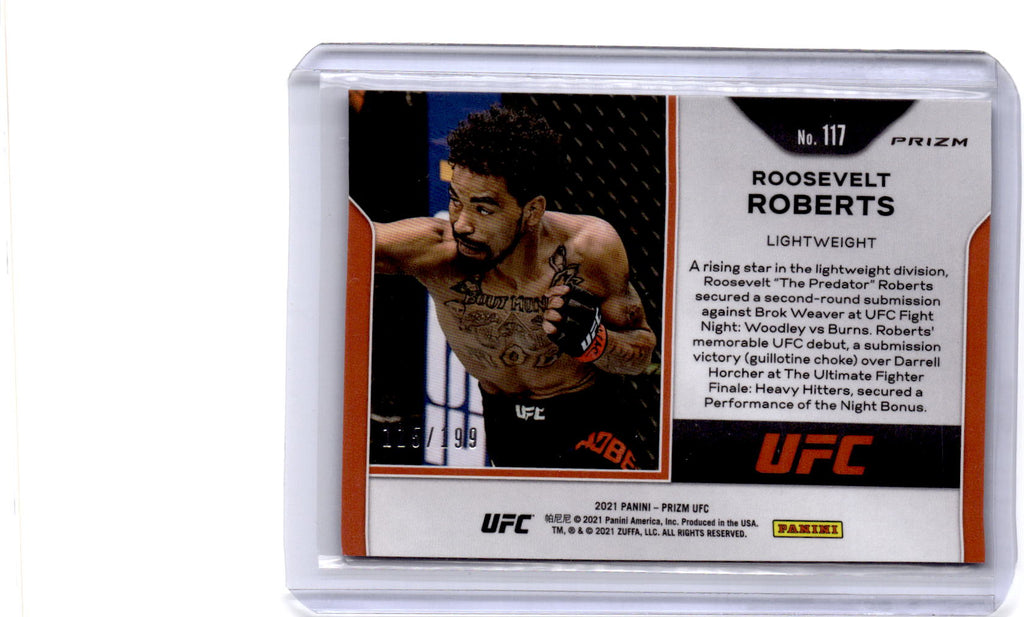 2021 Panini Prizm UFC #117 Roosevelt Roberts Blue Prizm #/199