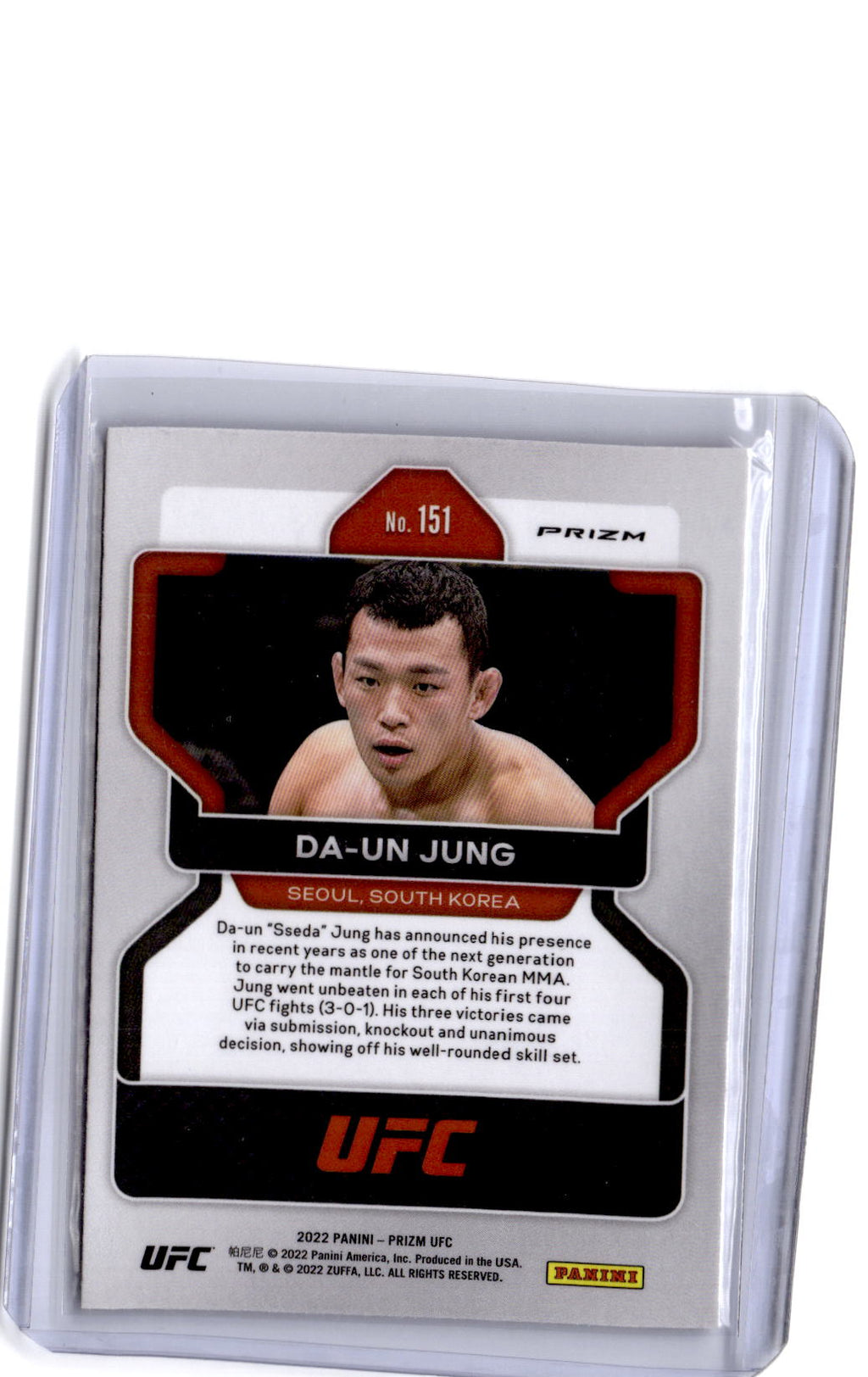 2022 Panini Prizm UFC #151 Da-un Jung Silver