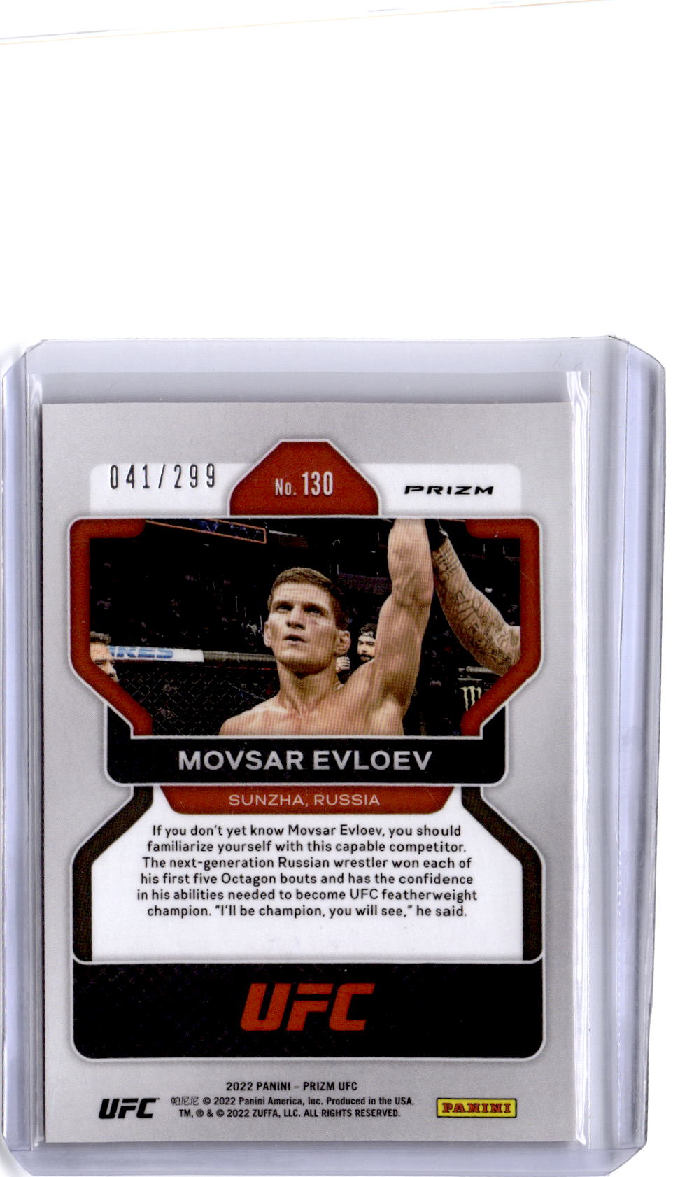 2022 Panini Prizm UFC #130 Movsar Evloev Red Prizm