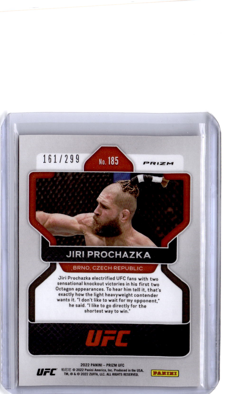 2022 Panini Prizm UFC #185 Jiri Prochazka Red Prizm #/299