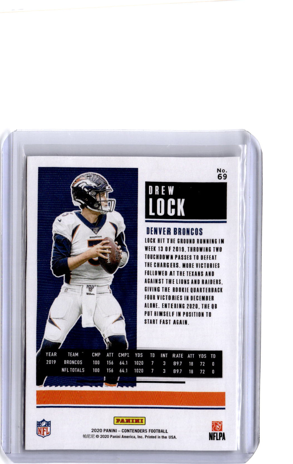 2020 Panini Contenders #69 Drew Lock Cracked Ice #/22