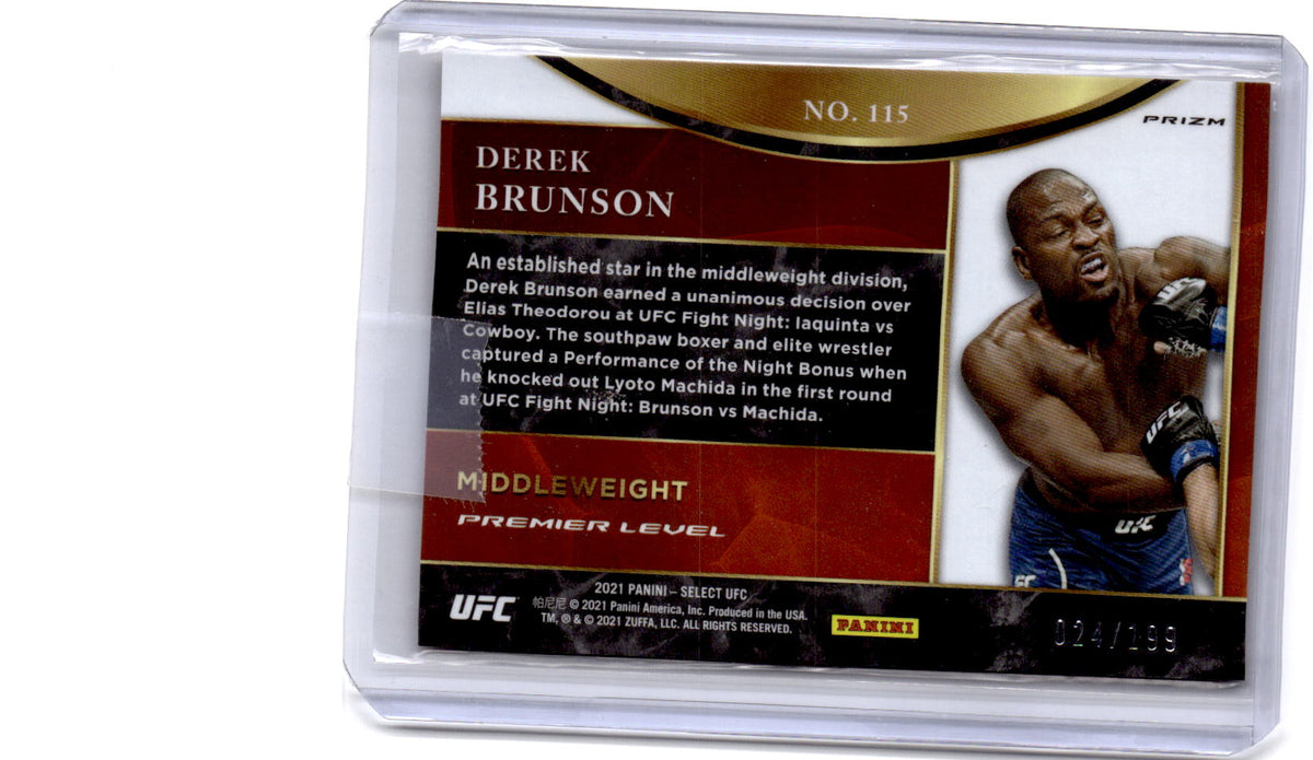 2021 Panini Select UFC #115 Derek Brunson Red Disco Prizm