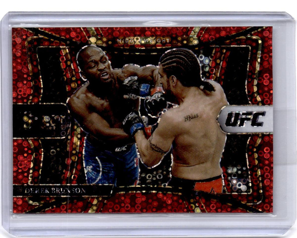 2021 Panini Select UFC #115 Derek Brunson Red Disco Prizm